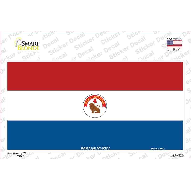 Paraguay-REV Flag Novelty Sticker Decal