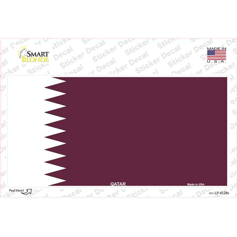 Qatar Flag Novelty Sticker Decal