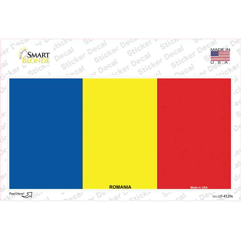 Romania Auto Sticker Romania Flag Novelty Sticker Decal | Smart Blonde
