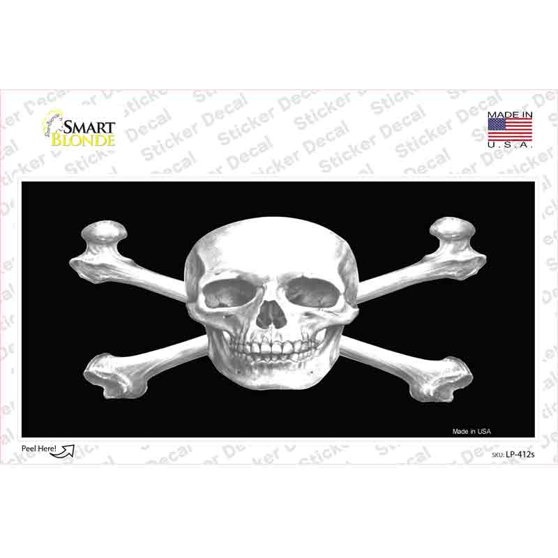 Skull And Cross Bones Novelty Sticker Decal