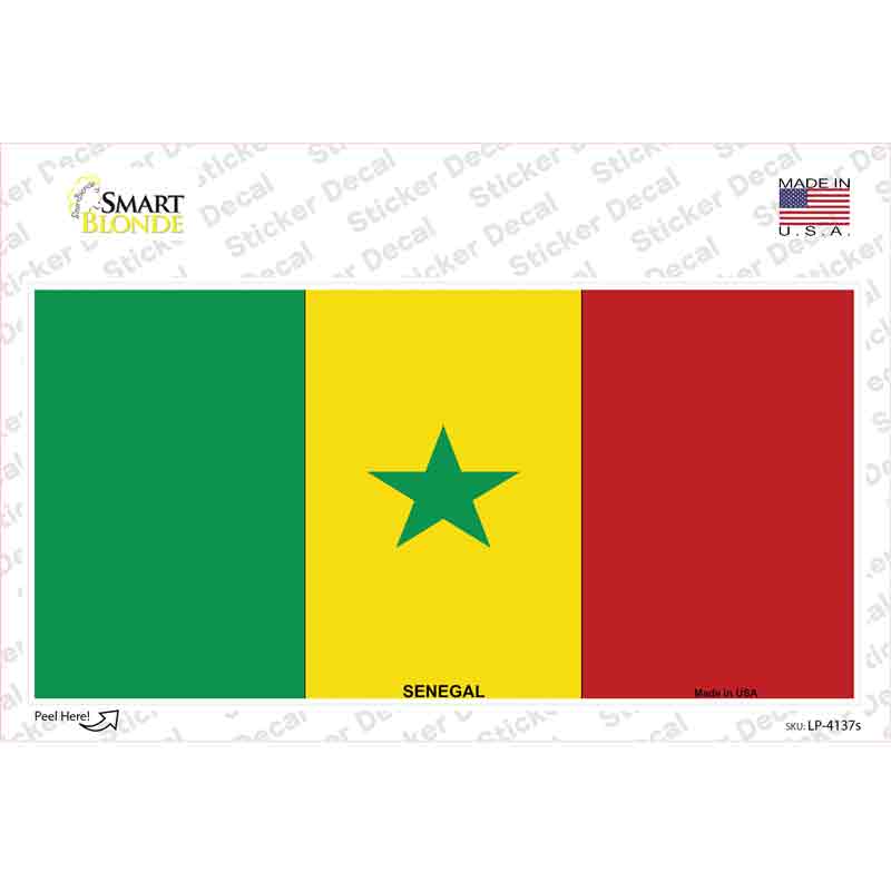 Senegal Flag Novelty Sticker Decal