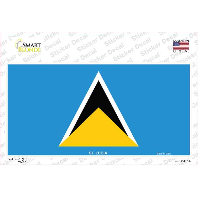 St Lucia Flag Novelty Sticker Decal
