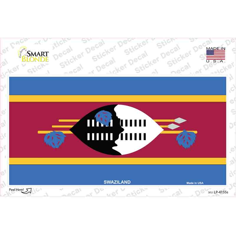Swaziland Flag Novelty Sticker Decal