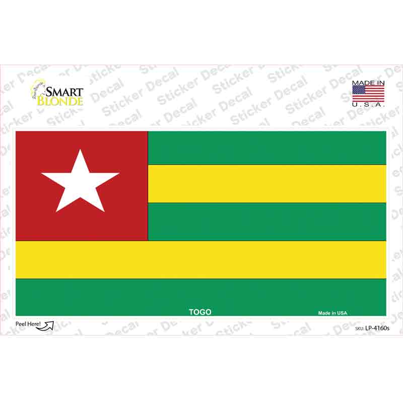 Togo Flag Novelty Sticker Decal