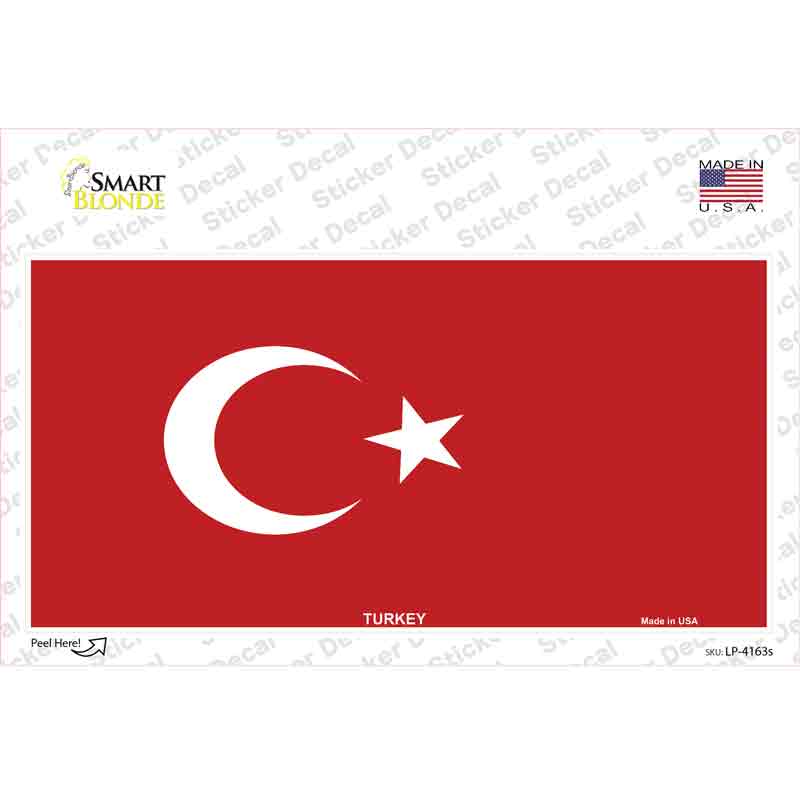 Turkey Flag Novelty Sticker Decal