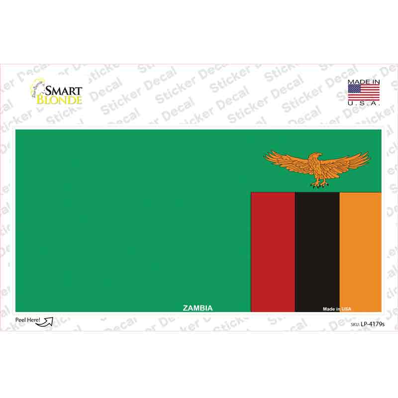 Zambia Flag Novelty Sticker Decal