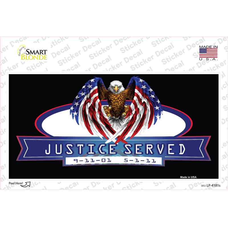 America Justice Served Novelty Sticker Decal