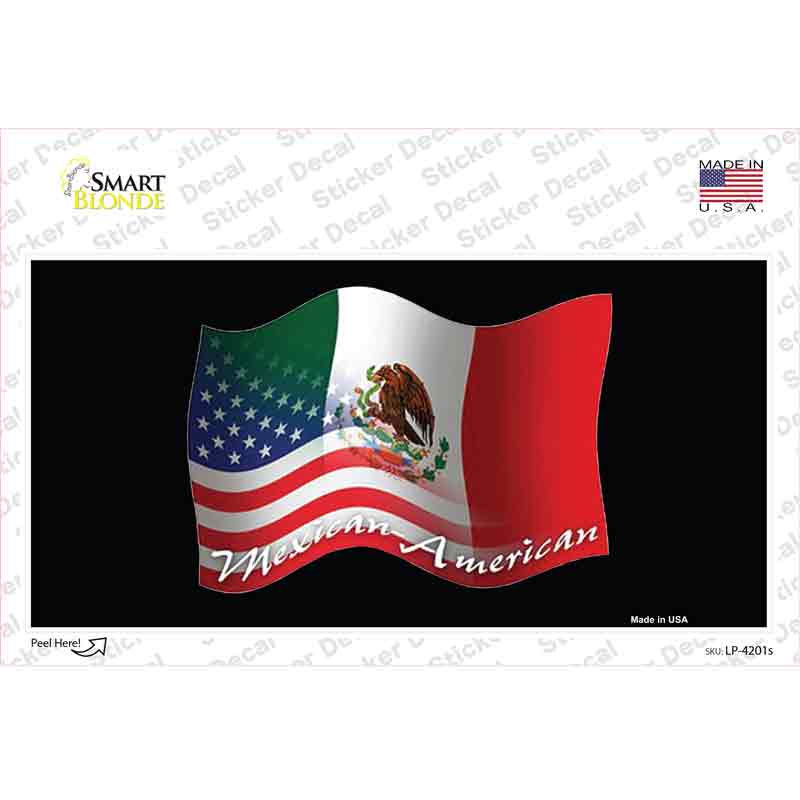 Mexican American Flag Novelty Sticker Decal