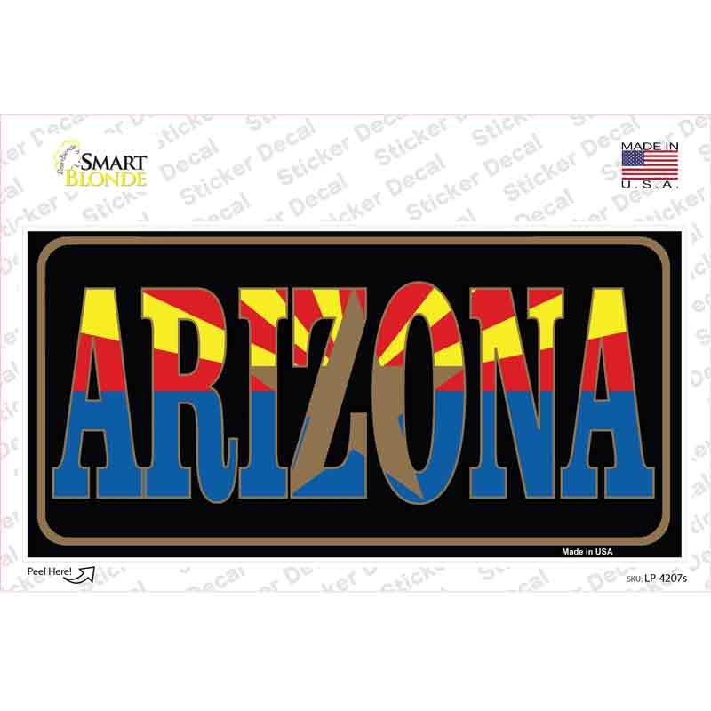 Arizona Inlayed State Flag Novelty Sticker Decal