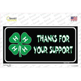 Thanks For Your Support 4-H Novelty Sticker Decal