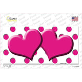 Hot Pink White Polka Dot Hot Pink Centered Hearts Novelty Sticker Decal