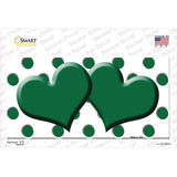 Green White Polka Dot Green Centered Hearts Novelty Sticker Decal