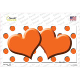 Orange White Polka Dot Orange Centered Hearts Novelty Sticker Decal