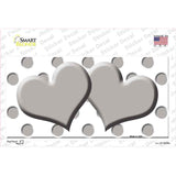 Grey White Polka Dot Grey Centered Hearts Novelty Sticker Decal