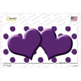 Purple White Polka Dot Purple Centered Hearts Novelty Sticker Decal