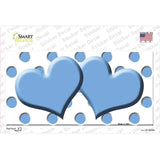 Light Blue White Polka Dot Light Blue Centered Hearts Novelty Sticker Decal