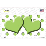 Lime Green White Polka Dot Lime Green Centered Hearts Novelty Sticker Decal