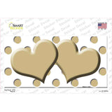Gold White Polka Dot Gold Centered Hearts Novelty Sticker Decal