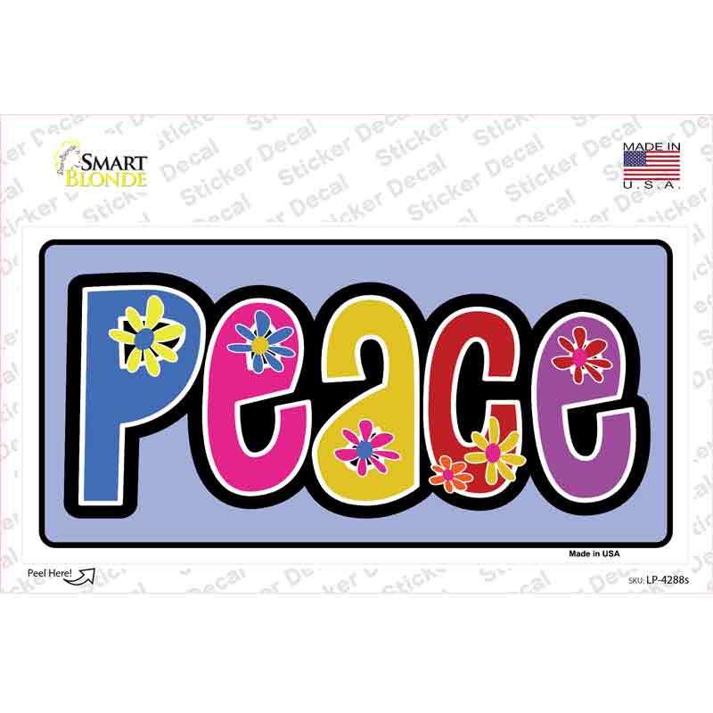 Peace And Flowers Novelty Sticker Decal