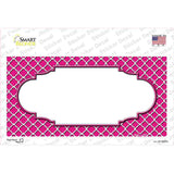 Pink White Quatrefoil Center Scallop Novelty Sticker Decal