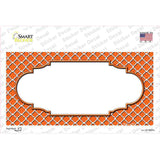 Orange White Quatrefoil Center Scallop Novelty Sticker Decal