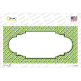 Lime Green White Quatrefoil Center Scallop Novelty Sticker Decal