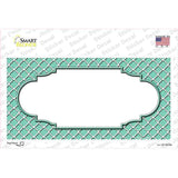 Mint White Quatrefoil Center Scallop Novelty Sticker Decal