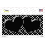 Black White Quatrefoil Black Center Hearts Novelty Sticker Decal