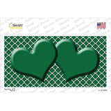 Green White Quatrefoil Green Center Hearts Novelty Sticker Decal