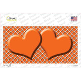 Orange White Quatrefoil Orange Center Hearts Novelty Sticker Decal