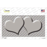Grey White Quatrefoil Grey Center Hearts Novelty Sticker Decal