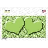 Lime Green White Quatrefoil Lime Green Center Hearts Novelty Sticker Decal