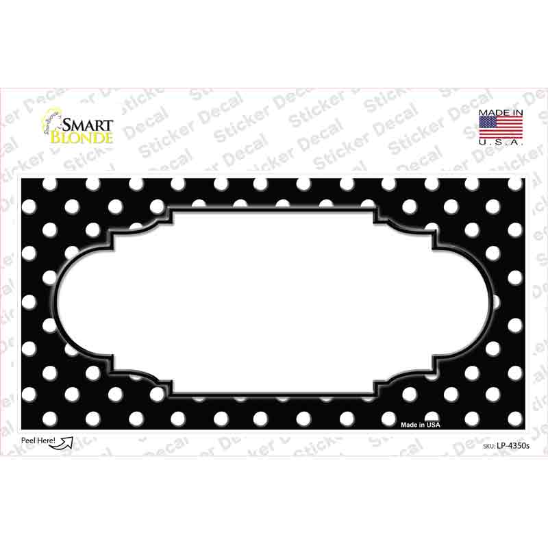 Scallop Black White Polka Dot Novelty Sticker Decal