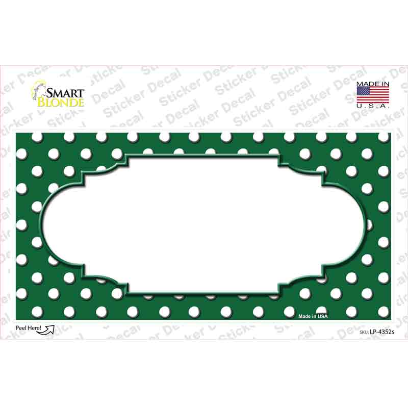 Scallop Green White Polka Dot Novelty Sticker Decal