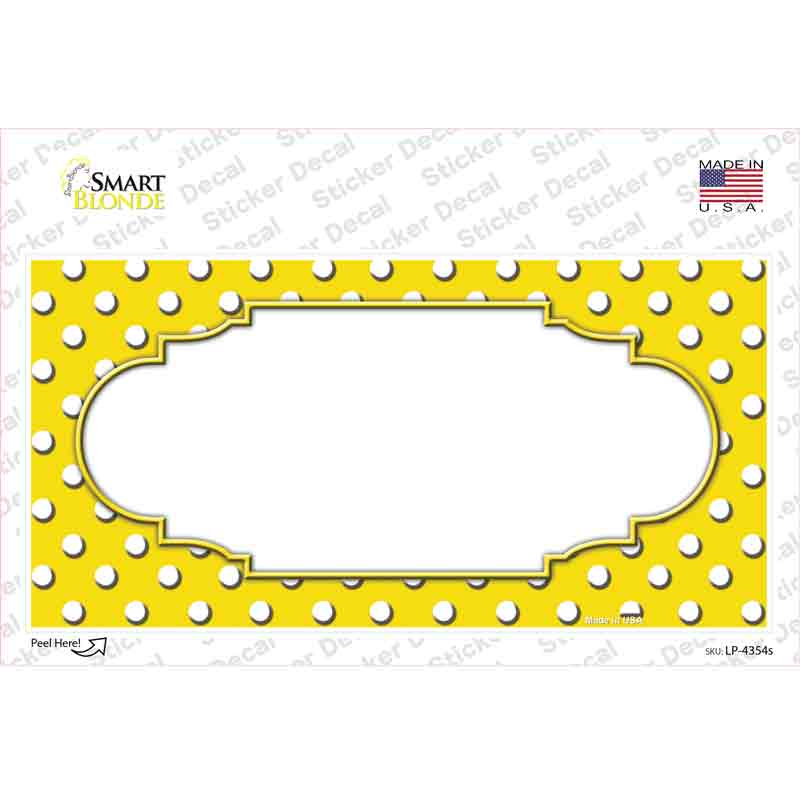 Scallop Yellow White Polka Dot Novelty Sticker Decal