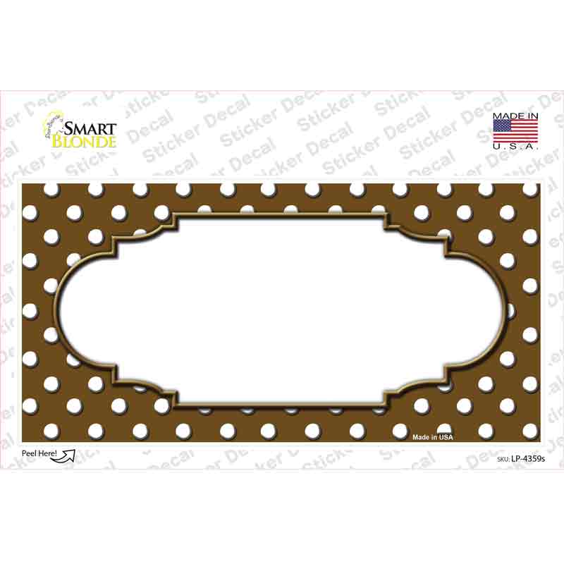 Scallop Brown White Polka Dot Novelty Sticker Decal