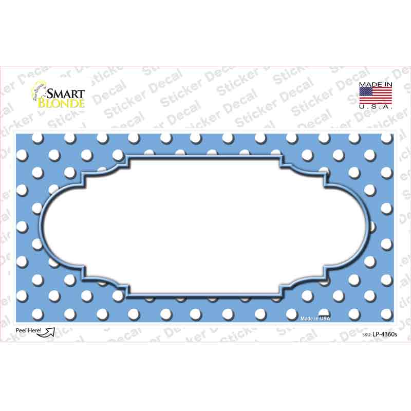 Scallop Light Blue White Polka Dot Novelty Sticker Decal