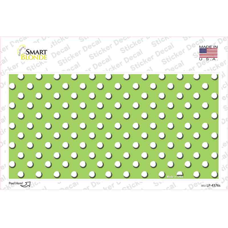 Lime Green Polka Dot Novelty Sticker Decal