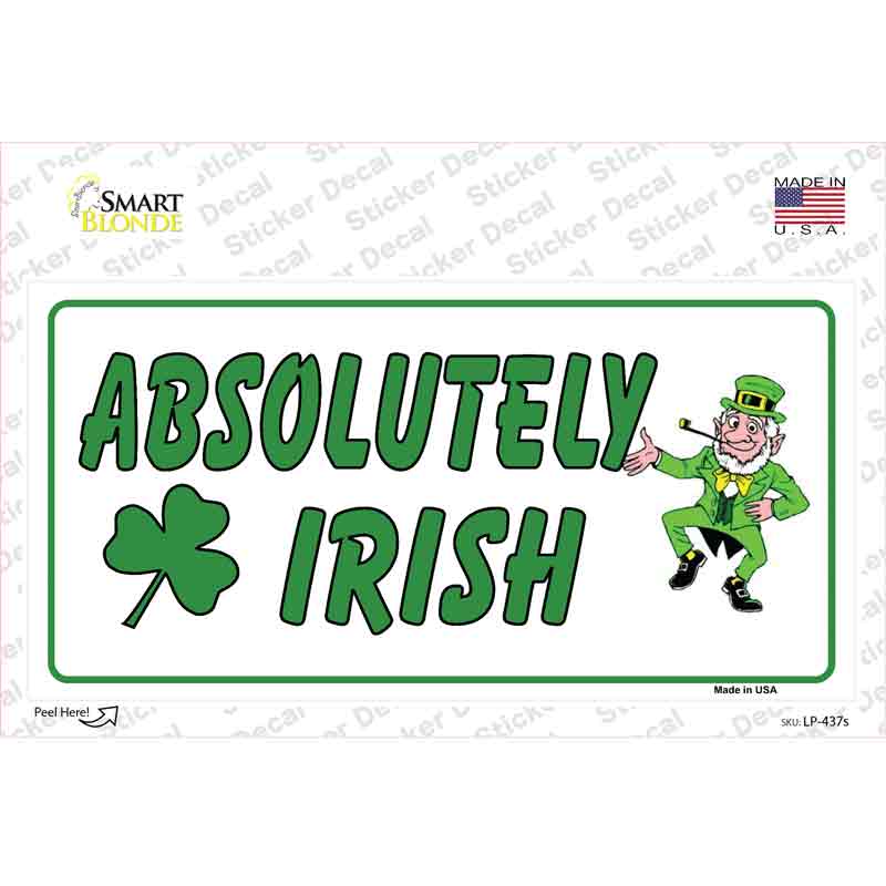 Absolutely Irish Novelty Sticker Decal