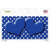 Blue White Polka Dot Center Hearts Novelty Sticker Decal