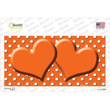 Orange White Polka Dot Center Hearts Novelty Sticker Decal