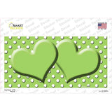 Lime Green White Polka Dot Center Hearts Novelty Sticker Decal