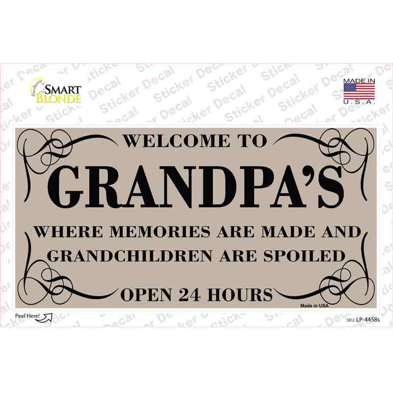 Welcome To Grandpas Novelty Sticker Decal