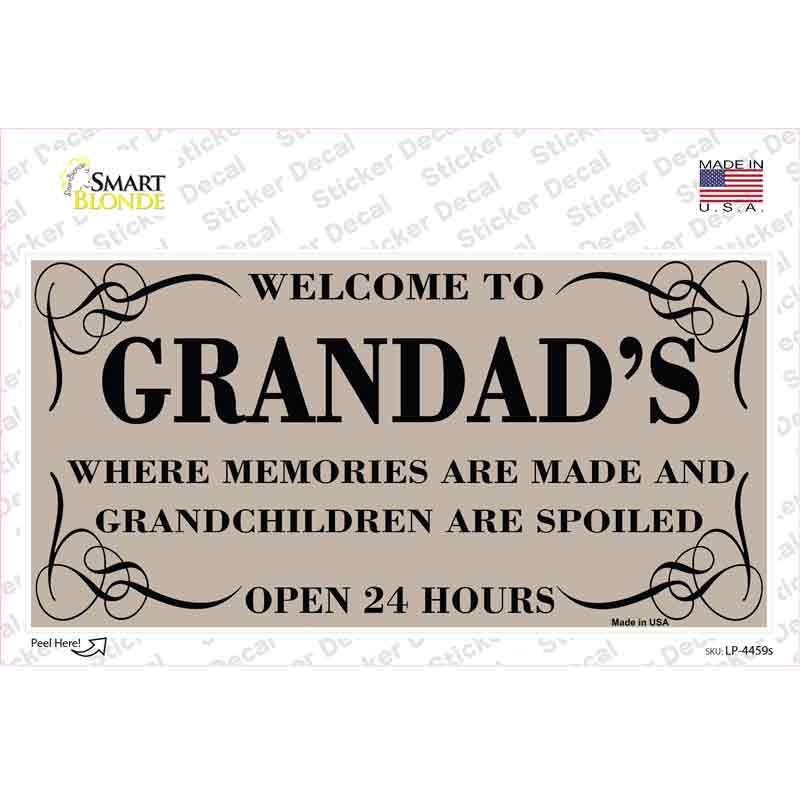 Welcome To Grandads Novelty Sticker Decal