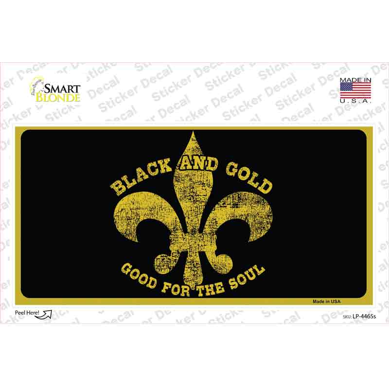 Saints Fleur De Lis Black Gold Novelty Sticker Decal
