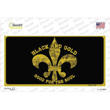 Saints Fleur De Lis Black Gold Novelty Sticker Decal