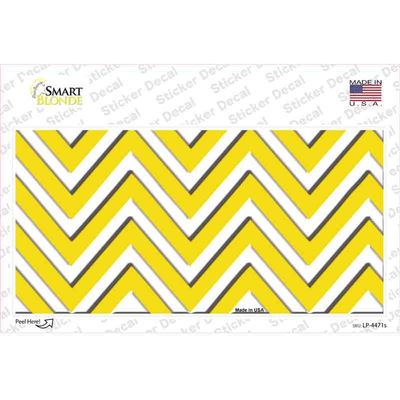 Yellow Chevron Novelty Sticker Decal