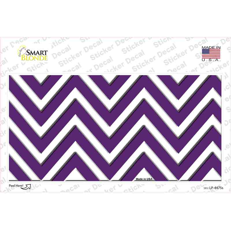 Purple Chevron Novelty Sticker Decal