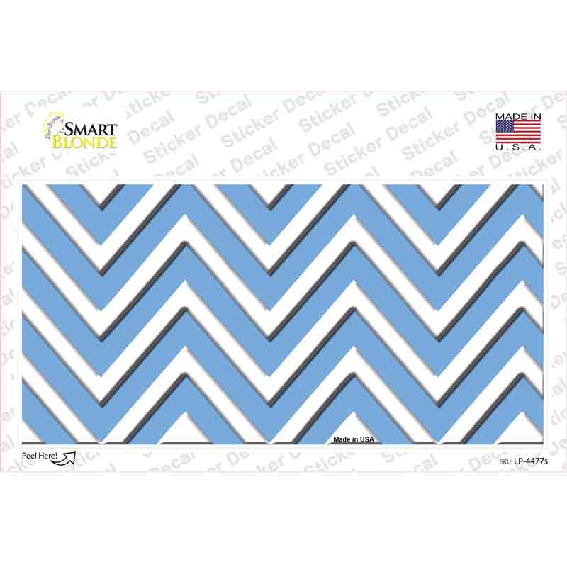 Light Blue Chevron Novelty Sticker Decal