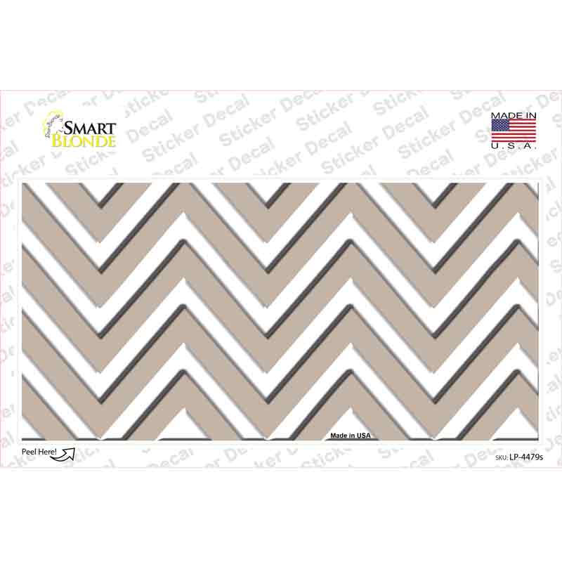 Tan Chevron Novelty Sticker Decal